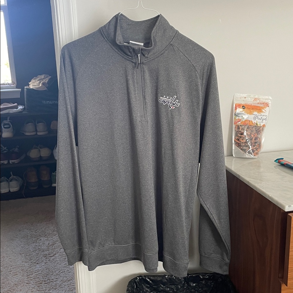Washington Capitals Gray Quarter-Zip Pullover